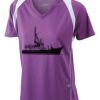  James & Nicholson Ladies' Running-T (paars/wit) Thumbnail