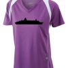  James & Nicholson Ladies' Running-T (paars/wit) Thumbnail