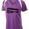  James & Nicholson Ladies' Running-T (paars/wit) Thumbnail