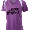  James & Nicholson Ladies' Running-T (paars/wit) Thumbnail