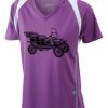 James & Nicholson Ladies' Running-T (paars/wit) Thumbnail
