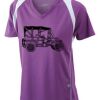  James & Nicholson Ladies' Running-T (paars/wit) Thumbnail