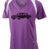  James & Nicholson Ladies' Running-T (paars/wit) Thumbnail