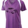  James & Nicholson Ladies' Running-T (paars/wit) Thumbnail