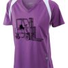  James & Nicholson Ladies' Running-T (paars/wit) Thumbnail