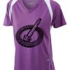  James & Nicholson Ladies' Running-T (paars/wit) Thumbnail