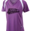  James & Nicholson Ladies' Running-T (paars/wit) Thumbnail