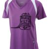  James & Nicholson Ladies' Running-T (paars/wit) Thumbnail