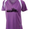  James & Nicholson Ladies' Running-T (paars/wit) Thumbnail