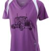  James & Nicholson Ladies' Running-T (paars/wit) Thumbnail