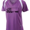  James & Nicholson Ladies' Running-T (paars/wit) Thumbnail
