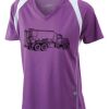  James & Nicholson Ladies' Running-T (paars/wit) Thumbnail