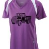 James & Nicholson Ladies' Running-T (paars/wit) Thumbnail