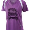  James & Nicholson Ladies' Running-T (paars/wit) Thumbnail
