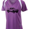  James & Nicholson Ladies' Running-T (paars/wit) Thumbnail