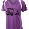  James & Nicholson Ladies' Running-T (paars/wit) Thumbnail