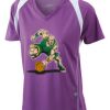  James & Nicholson Ladies' Running-T (paars/wit) Thumbnail