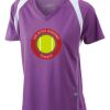 James & Nicholson Ladies' Running-T (paars/wit) Thumbnail