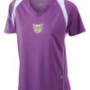  James & Nicholson Ladies' Running-T (paars/wit) Thumbnail