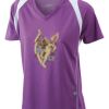  James & Nicholson Ladies' Running-T (paars/wit) Thumbnail