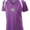  James & Nicholson Ladies' Running-T (paars/wit) Thumbnail