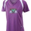  James & Nicholson Ladies' Running-T (paars/wit) Thumbnail