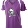  James & Nicholson Ladies' Running-T (paars/wit) Thumbnail