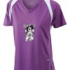  James & Nicholson Ladies' Running-T (paars/wit) Thumbnail