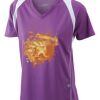  James & Nicholson Ladies' Running-T (paars/wit) Thumbnail