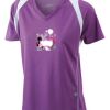  James & Nicholson Ladies' Running-T (paars/wit) Thumbnail