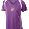  James & Nicholson Ladies' Running-T (paars/wit) Thumbnail
