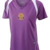  James & Nicholson Ladies' Running-T (paars/wit) Thumbnail