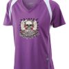  James & Nicholson Ladies' Running-T (paars/wit) Thumbnail