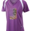  James & Nicholson Ladies' Running-T (paars/wit) Thumbnail