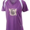  James & Nicholson Ladies' Running-T (paars/wit) Thumbnail