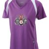  James & Nicholson Ladies' Running-T (paars/wit) Thumbnail