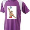  James & Nicholson Men's Running-T (paars/wit) Thumbnail